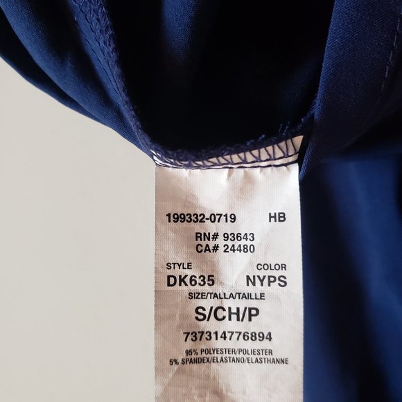 Dickies Men's Navy Blue EDS Essentials V-Neck Scrub Top Small - Picture 6 of 8